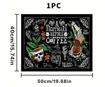 ☕💀  Skull & Coffee Heat Resistant Mat  💀☕