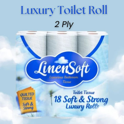 54 Rolls (3 x 18 Pack) Linen & Soft Strong Toilet Roll Bundle Tissue