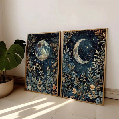 🌙 2pc Moon Canvas Wall Art Posters (Unframed) 🌙