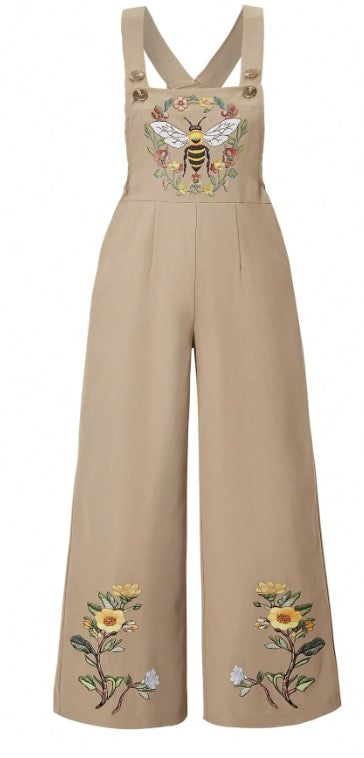 🐝👧 Tween Girls’ Bee Graphic Wide Leg Jumpsuit 👧🐝