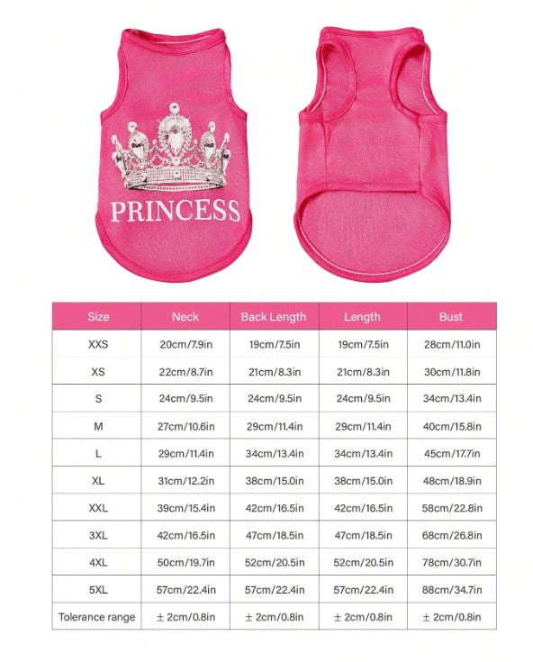👑🐾  2pc Princess Pet Vests  🐾👑