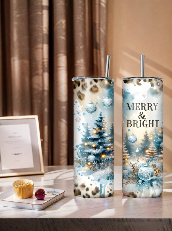 🎄 Merry & Bright 20oz Christmas Tumbler 🎄