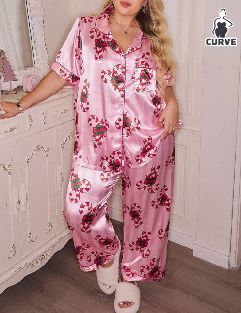 Pink Candy-Cane PJ set