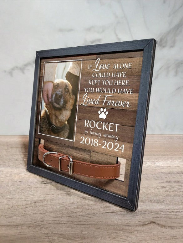 🐾🌈  Personalised Pet Memorial Photo Frame & Collar Holder 🌈🐾
