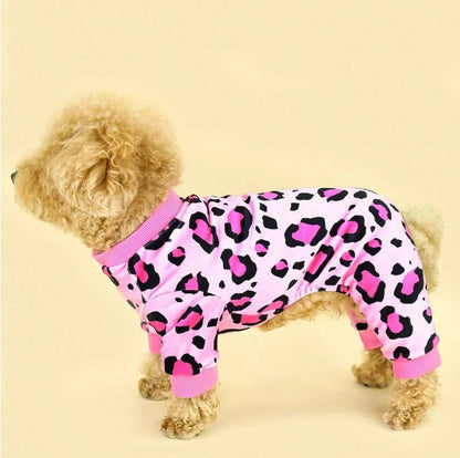 🐾 Pink Leopard Print Dog Pyjamas 🐾