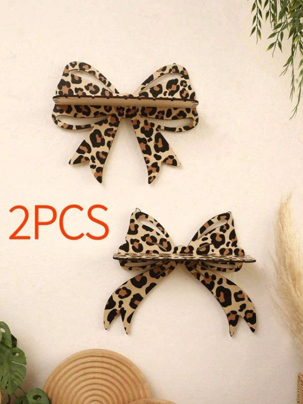 🐆🎀 Leopard Bow Wall Shelf 🎀🐆