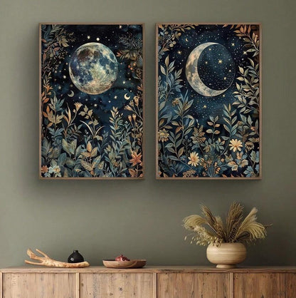 🌙 2pc Moon Canvas Wall Art Posters (Unframed) 🌙