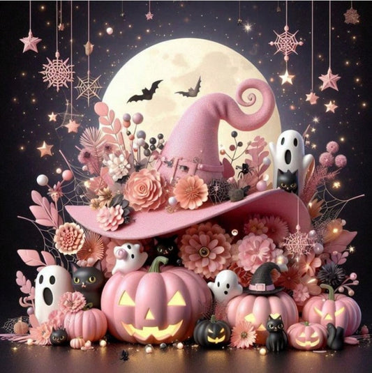 🎃🎀 Pink Halloween Diamond Painting 🎀🎃