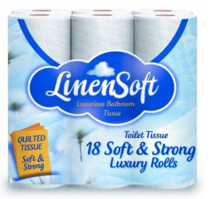 54 Rolls (3 x 18 Pack) Linen & Soft Strong Toilet Roll Bundle Tissue