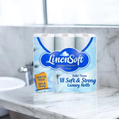 54 Rolls (3 x 18 Pack) Linen & Soft Strong Toilet Roll Bundle Tissue