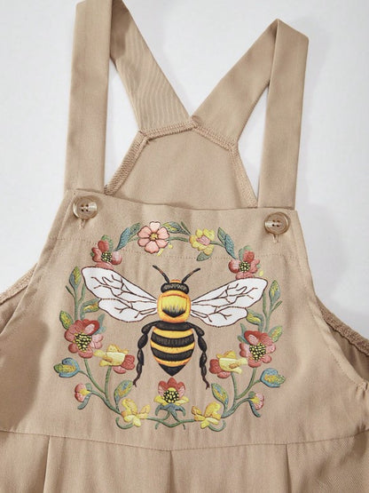 🐝👧 Tween Girls’ Bee Graphic Wide Leg Jumpsuit 👧🐝