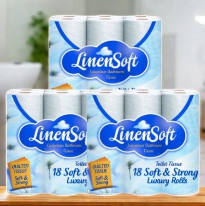 54 Rolls (3 x 18 Pack) Linen & Soft Strong Toilet Roll Bundle Tissue