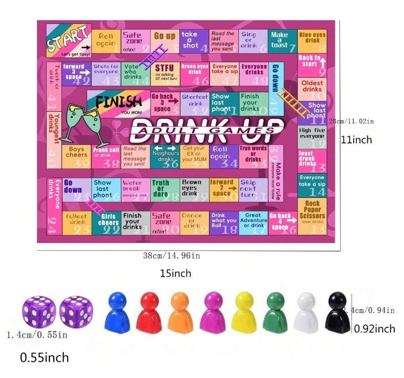 🍻 “Drink Up” Adult Party Board Game