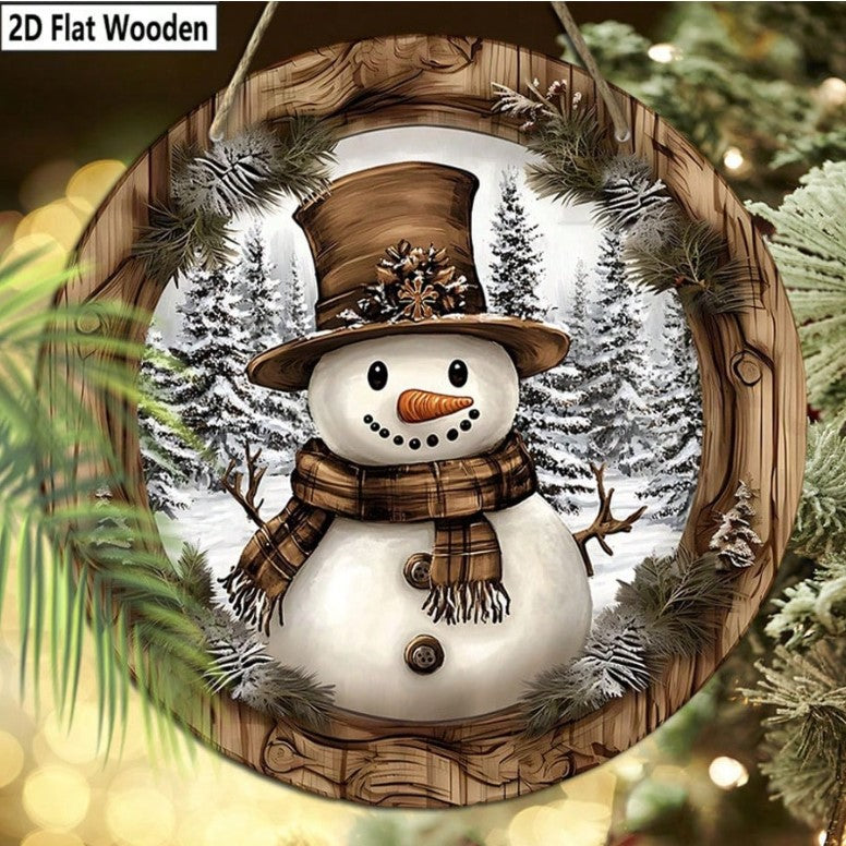 ☃️ Retro Christmas 2D Snowman Hanging Sign☃️