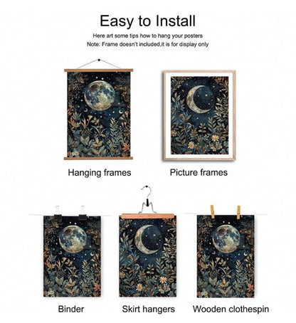 🌙 2pc Moon Canvas Wall Art Posters (Unframed) 🌙