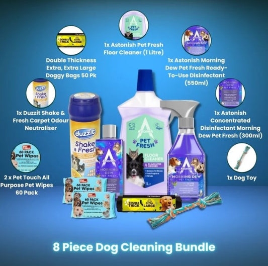 8 Piece Dog Cleaning Bundle All-in-One Pet Hygiene Kit