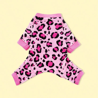 🐾 Pink Leopard Print Dog Pyjamas 🐾