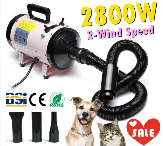2800W Fast Dry Pet Hair Dryer Cat Dog Blaster Heater Grooming Blower Description