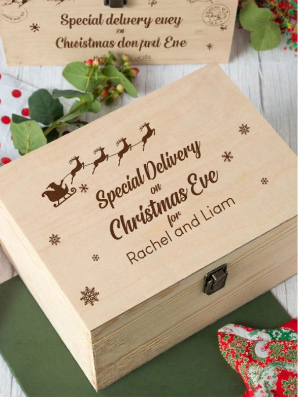 🎁 Personalised Wooden Christmas Eve Boxes! 🎁