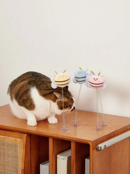 🐝 1pc Bee-Shaped Interactive Cat Wand Toy 🐝