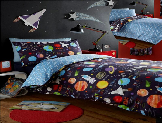 🚀 Planets Single Bed Duvet Set 🚀