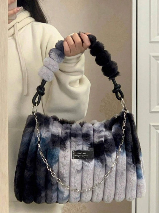 Tie Dye Plush Shoulder Bag