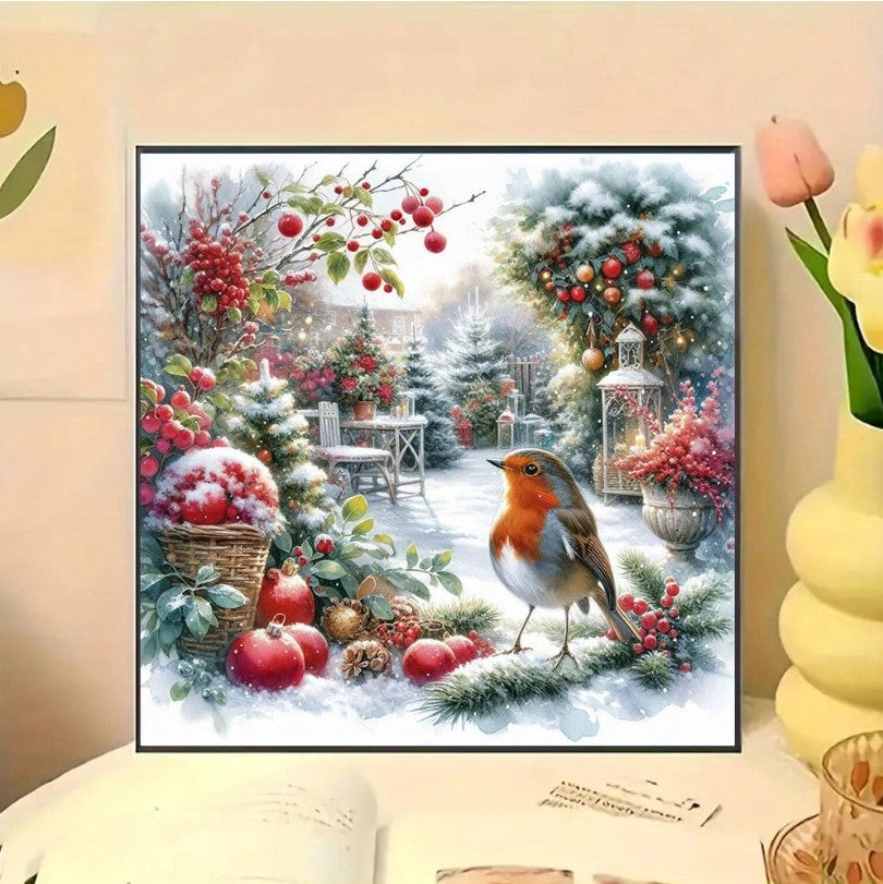 ❄️ Vintage Christmas Robin Diamond Painting ❄️