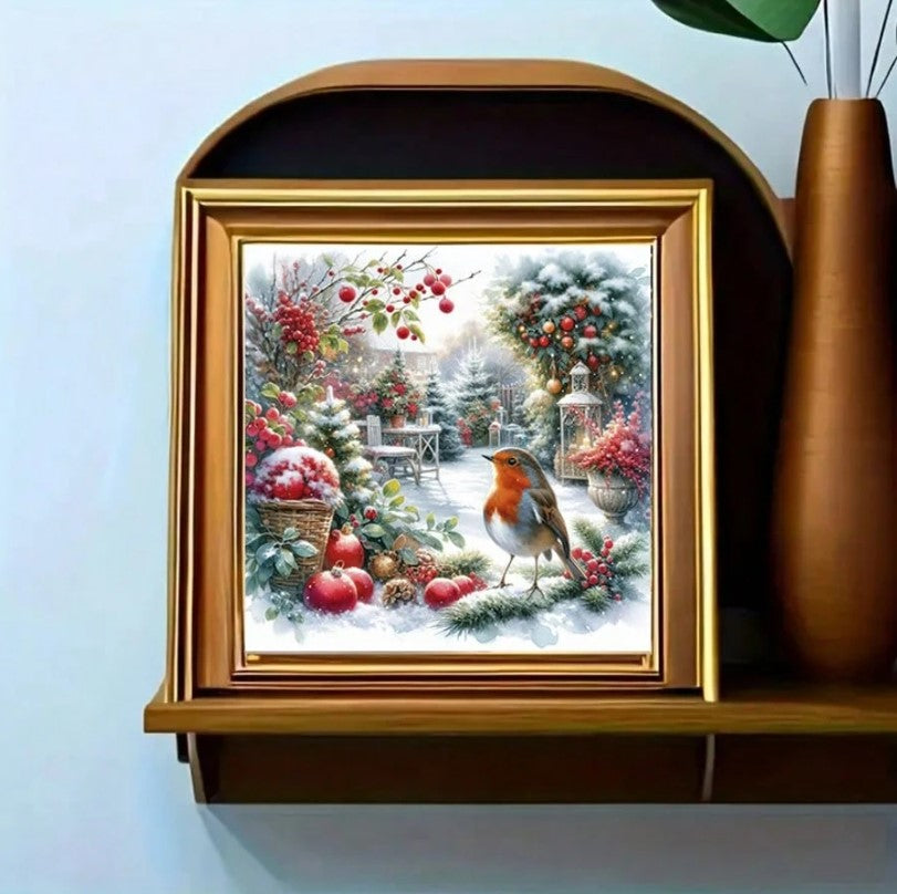 ❄️ Vintage Christmas Robin Diamond Painting ❄️