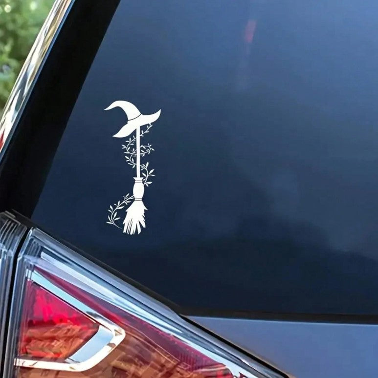 🧹 Witch Car Sticker (Multiple Colours Available!) 🚗