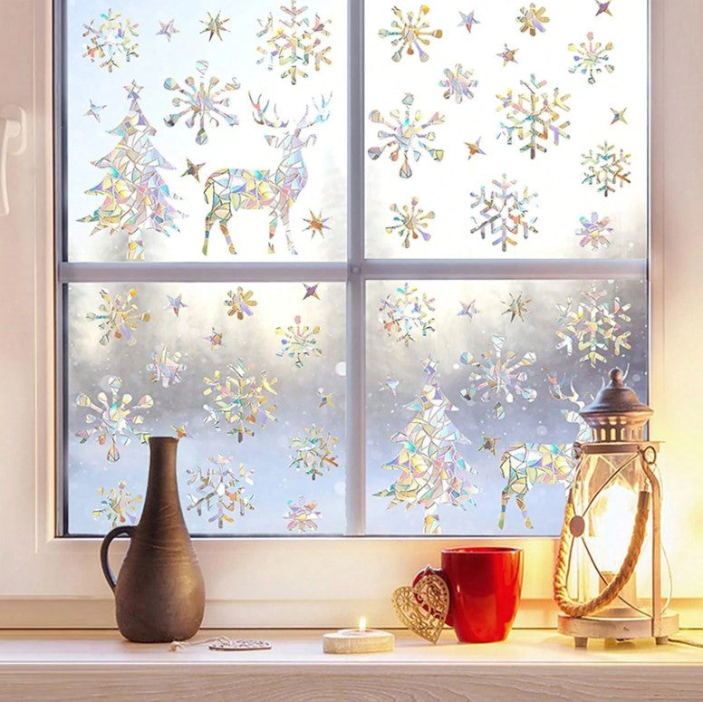 🦌🌈 Holographic Rainbow Window Stickers 🌈🦌