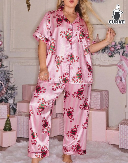 Pink Candy-Cane PJ set