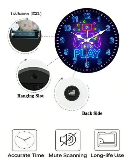 🎮🕒 Video Game Silent Wall Clock 🕒🎮