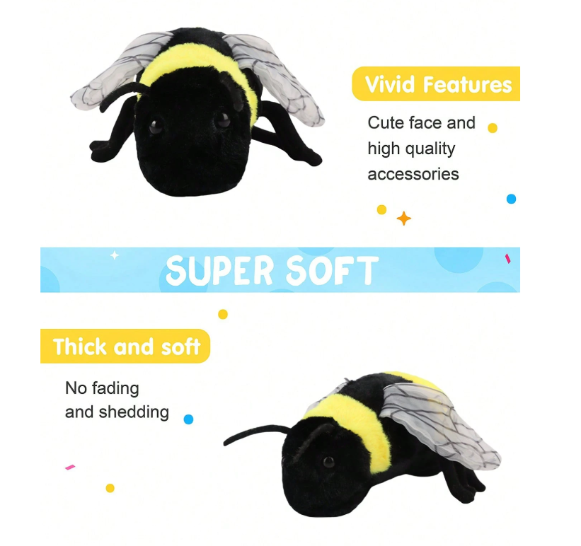 🐝✨ Meet Mr. Bumbles – The Lovable Bee Plushie! ✨🐝