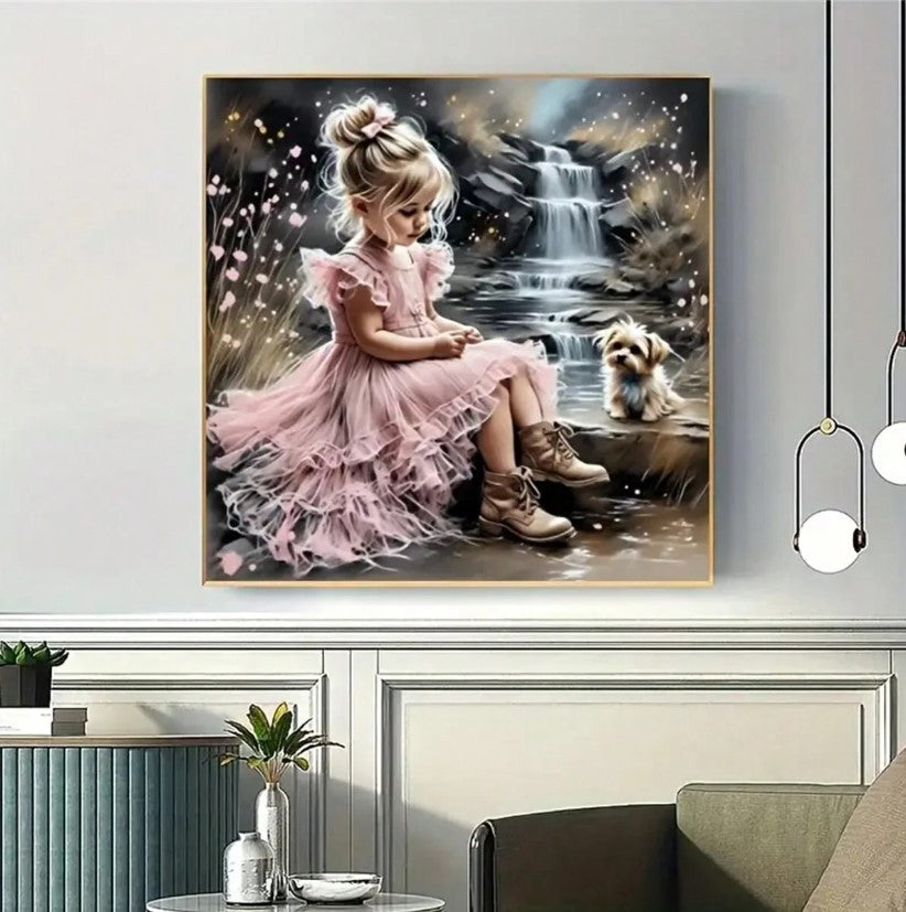 Baby Girl & Puppy Diamond Painting Kits