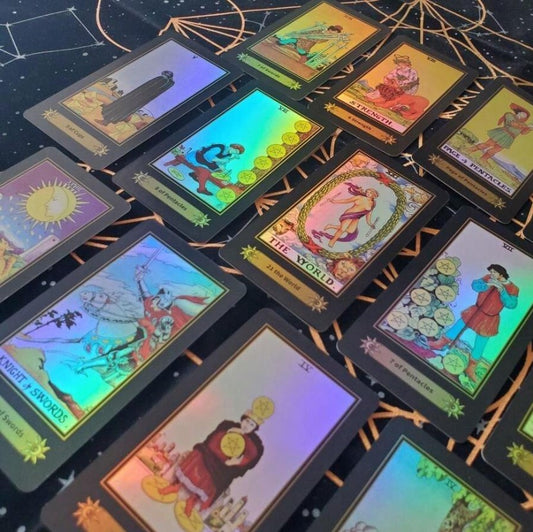 🔮 Classic Waite Tarot Cards Deck – 78 Holographic Cards 🔮