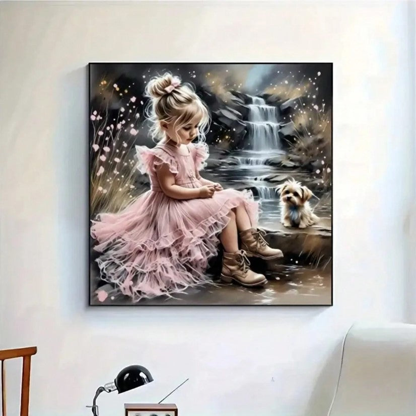 Baby Girl & Puppy Diamond Painting Kits