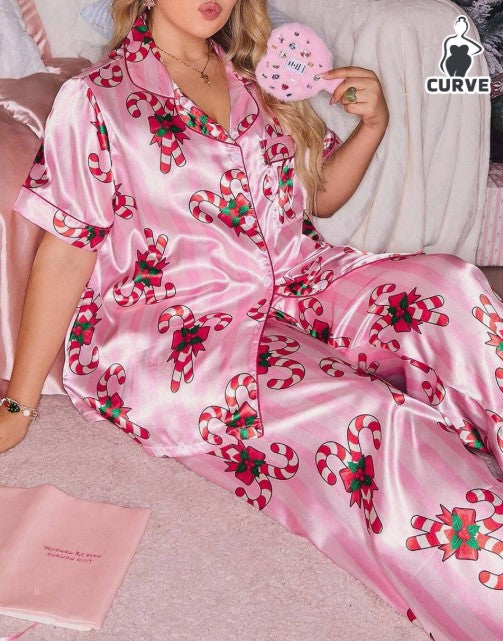 Pink Candy-Cane PJ set