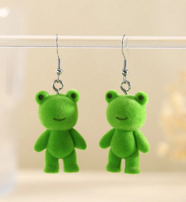 🐸 Fuzzy Froggy Earrings 🐸
