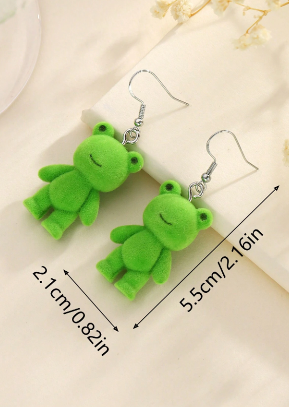 🐸 Fuzzy Froggy Earrings 🐸