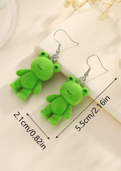 🐸 Fuzzy Froggy Earrings 🐸