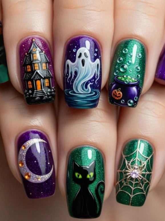 🎃👻 Mixed Theme Halloween False Nails 👻🎃