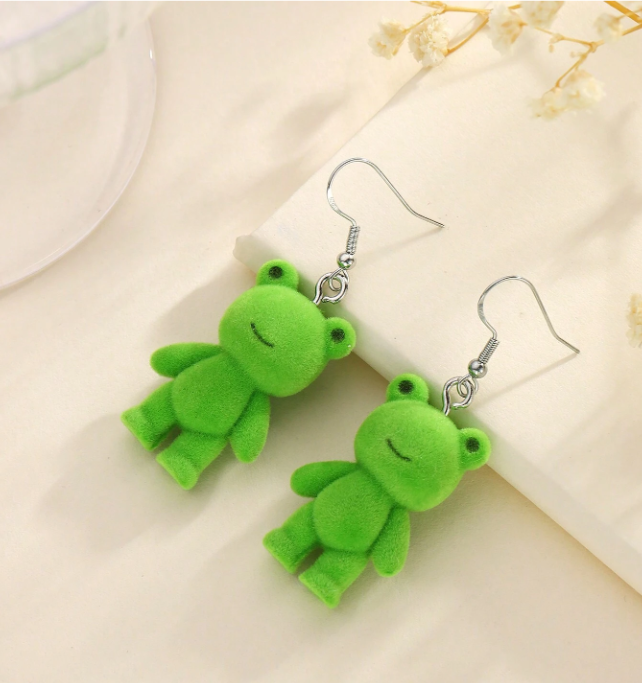 🐸 Fuzzy Froggy Earrings 🐸