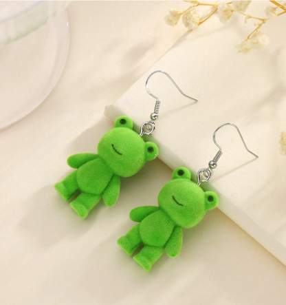 🐸 Fuzzy Froggy Earrings 🐸