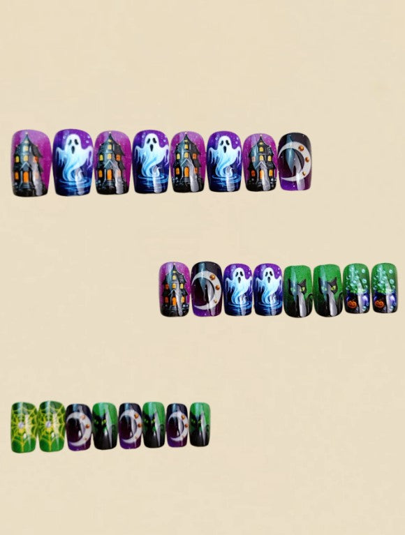 🎃👻 Mixed Theme Halloween False Nails 👻🎃