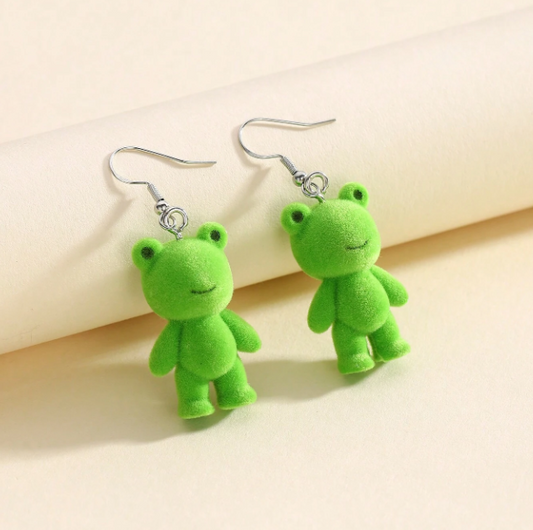 🐸 Fuzzy Froggy Earrings 🐸