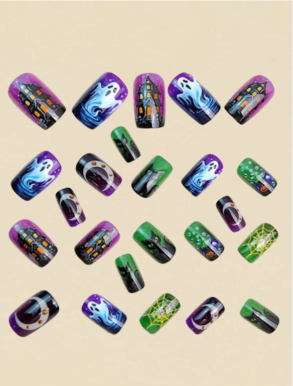 🎃👻 Mixed Theme Halloween False Nails 👻🎃