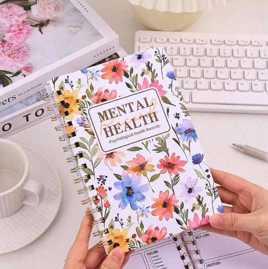 Floral Mental Health Habits Notebook
