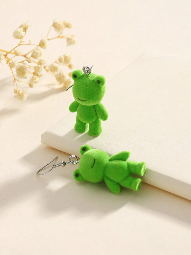 🐸 Fuzzy Froggy Earrings 🐸