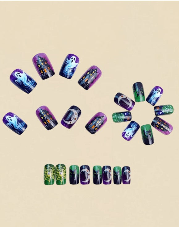 🎃👻 Mixed Theme Halloween False Nails 👻🎃