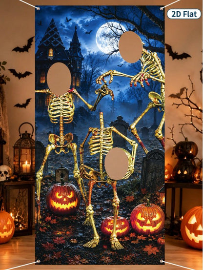 Halloween - Skeleton Photo Backdrop 90*180cm